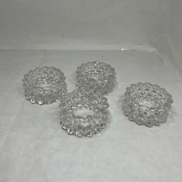Vintage Cut Glass Open Salt Cellars Individual Salt Dip Dishes 1.5” Set of 4 - Picture 1 of 6
